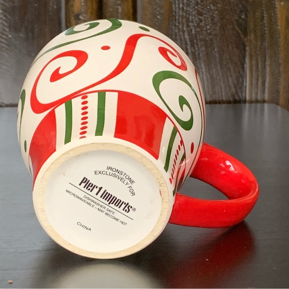 Pier 1 Imports Christmas Stripes Ironstone Mug - Picture 9 of 9